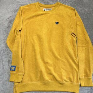 Dutch Bros Yellow Terry Cloth Fabric Sweatshirt Mens Medium